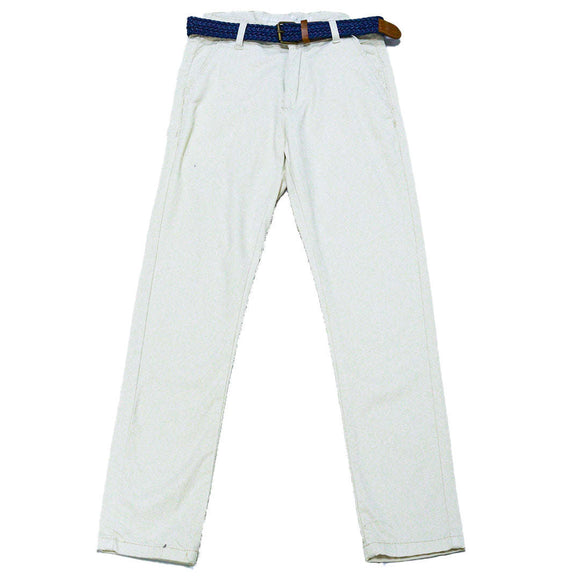 Beige Belted Casual Trouser Nawao.com