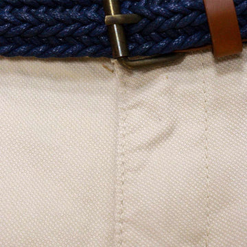 Beige Belted Dobby Shorts Nawao.com