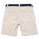 Beige Belted Dobby Shorts Nawao.com
