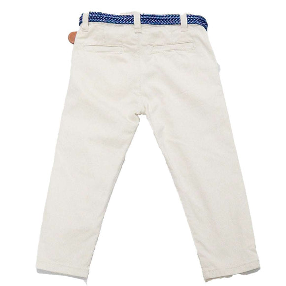 Beige Belted Dobby Trouser Nawao.com