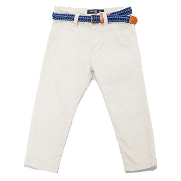 Beige Belted Dobby Trouser Nawao.com