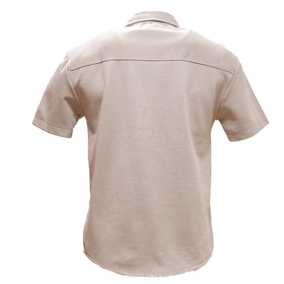 Beige Boxy Fit Overshirt Beige Nawao.com