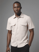 Beige Boxy Fit Overshirt Beige Nawao.com