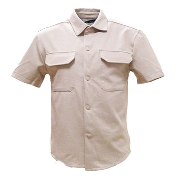 Beige Boxy Fit Overshirt Beige Nawao.com