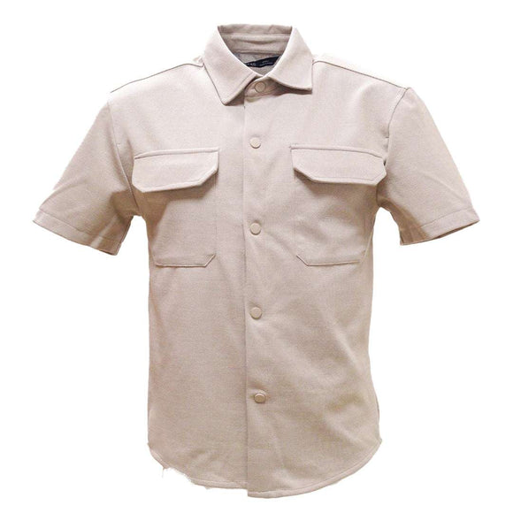 Beige Boxy Fit Overshirt Beige Nawao.com