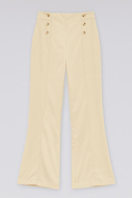 Beige Button Trouser Nawao.com