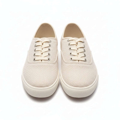 Beige Canvas Lace Up Beige Nawao.com