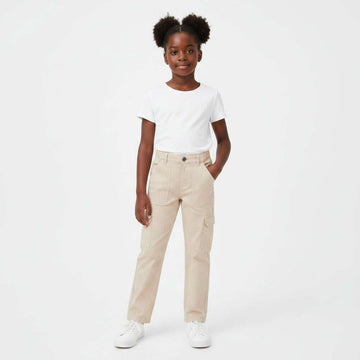 Beige Cargo Denim Jeans Beige Nawao.com