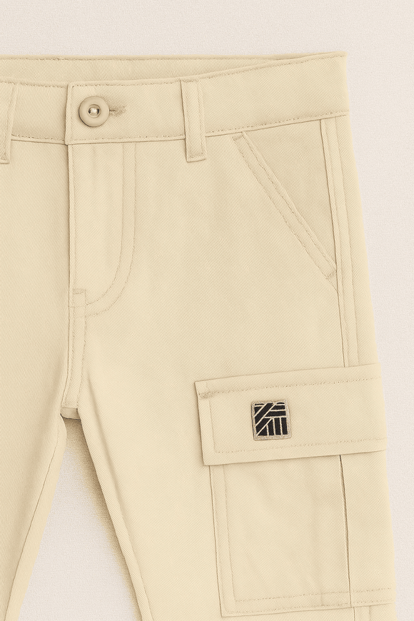 Beige Cargo Pocket Trouser Beige Nawao.com