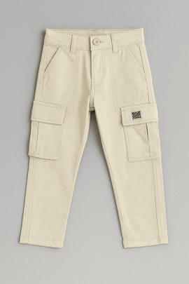 Beige Cargo Pocket Trouser Beige Nawao.com