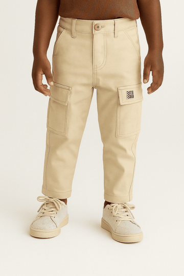 Beige Cargo Pocket Trouser Beige Nawao.com
