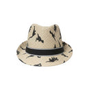 Beige Character Printed Fedora Hats With Band Nawao.com