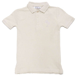 Beige Chest Logo Polo Nawao.com