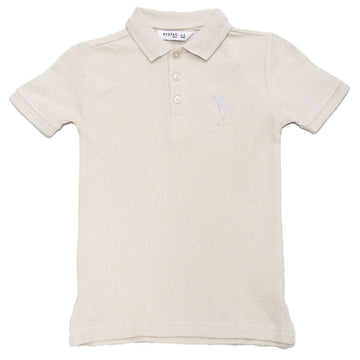 Beige Chest Logo Polo Nawao.com