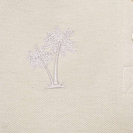Beige Chest Logo Polo Nawao.com