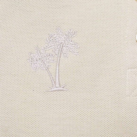 Beige Chest Logo Polo Nawao.com