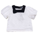 Beige Collar Blouse Nawao.com