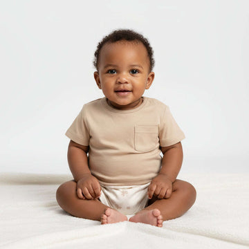 Beige Color Newborn Boy Romper Beige Nawao.com