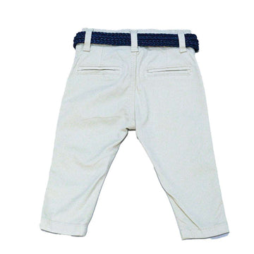 BEIGE DOBBY BELTED CHINO BEIGE 12 18 MONTHS Nawao.com
