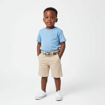 Beige Dobby Belted Shorts Beige Nawao.com