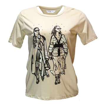 Beige Embellished T Nawao.com