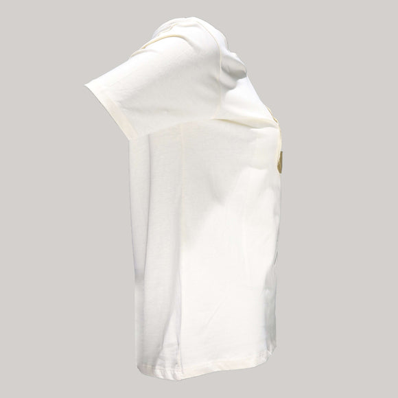 Beige Embellished T-Shirt Nawao.com