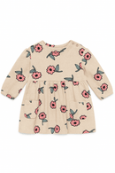 Beige Floral All Over Print Dress Beige Nawao.com