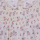 Beige Floral Aop Collar Blouse Nawao.com