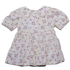 Beige Floral Aop Collar Blouse Nawao.com