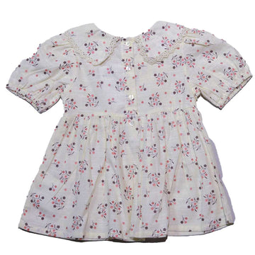 Beige Floral Aop Collar Blouse Nawao.com