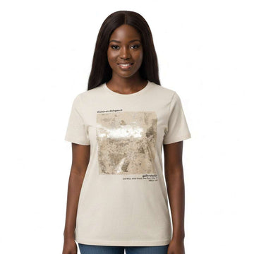 Beige Foil Printed T Shirt Beige Nawao.com
