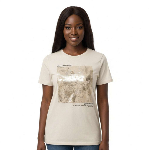 Beige Foil Printed T Shirt Beige Nawao.com