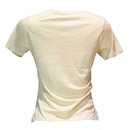 Beige Foil Printed T Shirt Nawao.com
