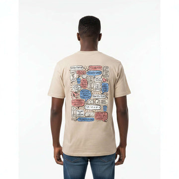 Beige Friends Drop Sholder Tshirt Beige Nawao.com