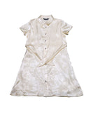 Beige Front Tie Jacquard Dress Nawao.com