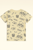 Beige Game Aop Short Sleeve T Shirt Beige Nawao.com