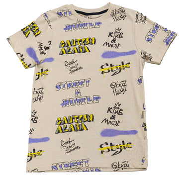 Beige Graffiti Aop Night Suit Nawao.com