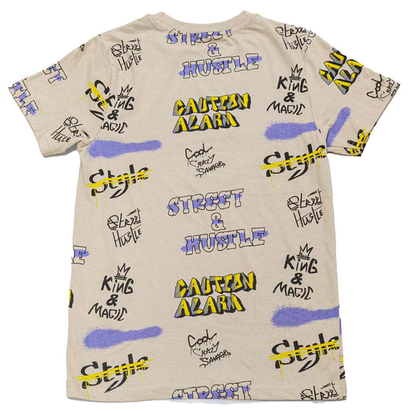 Beige Graffiti Aop Night Suit Nawao.com