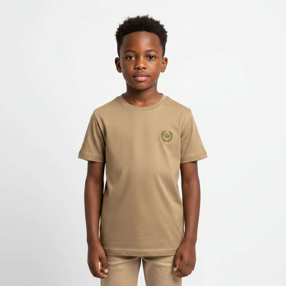 Beige/Green 2 Pc Pack Short Sleeve Tee Assorted 8 9 Years Nawao.com