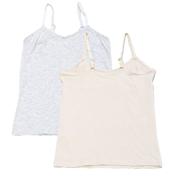 Beige Grey Melange 2Pcs Pack Vest Assorted Nawao.com