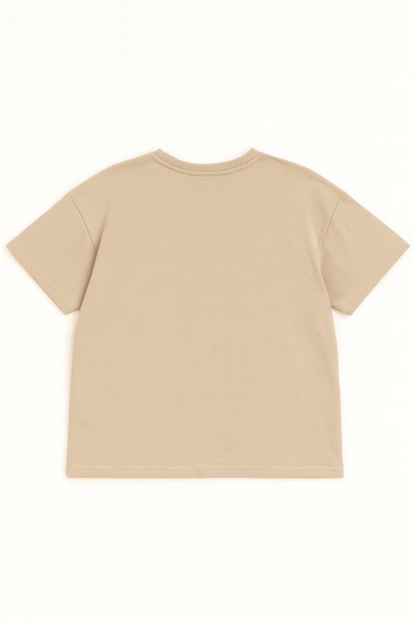 Beige Heart Oversize T Shirts Beige Nawao.com