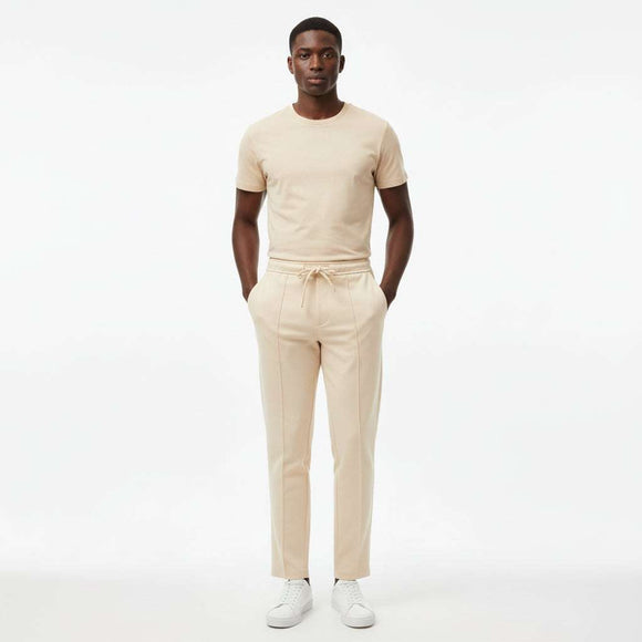 Beige Heavy Interlock Track Pant Nawao.com