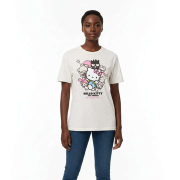 Beige Hello Kitty Printed T Shirt Beige Nawao.com