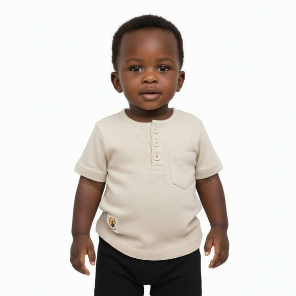 Beige Henley Tshirt Beige Nawao.com