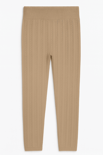 Beige Jacquard Leggings Beige Nawao.com