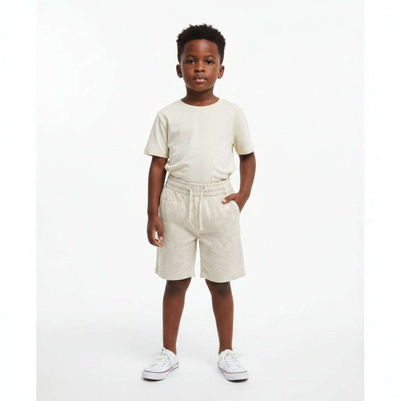 Beige Jacquard Pullon Shorts Beige Nawao.com