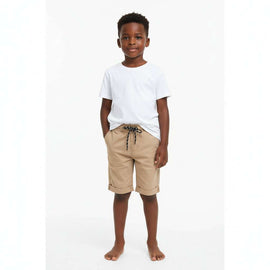 Beige Knit Denim Shorts Beige Nawao.com