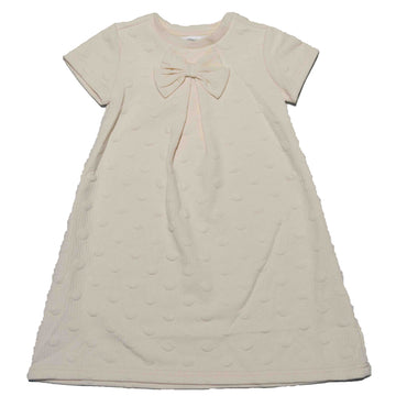 Beige Knit Dress With Bow Nawao.com