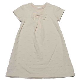 Beige Knit Dress With Bow Nawao.com