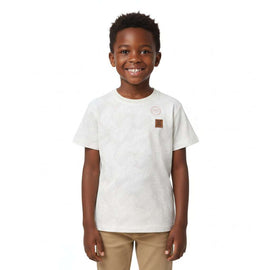 Beige Leaves All Over Jacquard T Shirt Beige Nawao.com